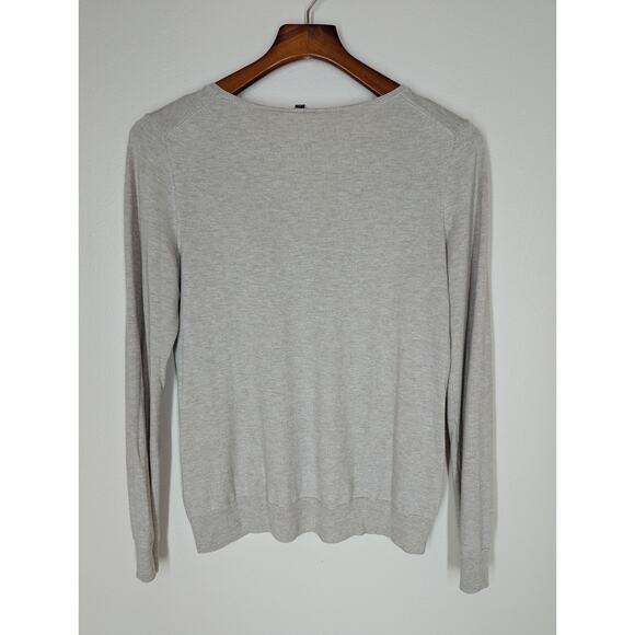 Talbots Cashmere Pima Cotton Blend Sweater Women's Medium V-Neck Pullover Tan - Picture 3 of 7